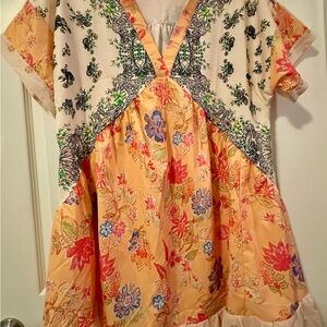 Vibrant Floral V-Neck Tunic